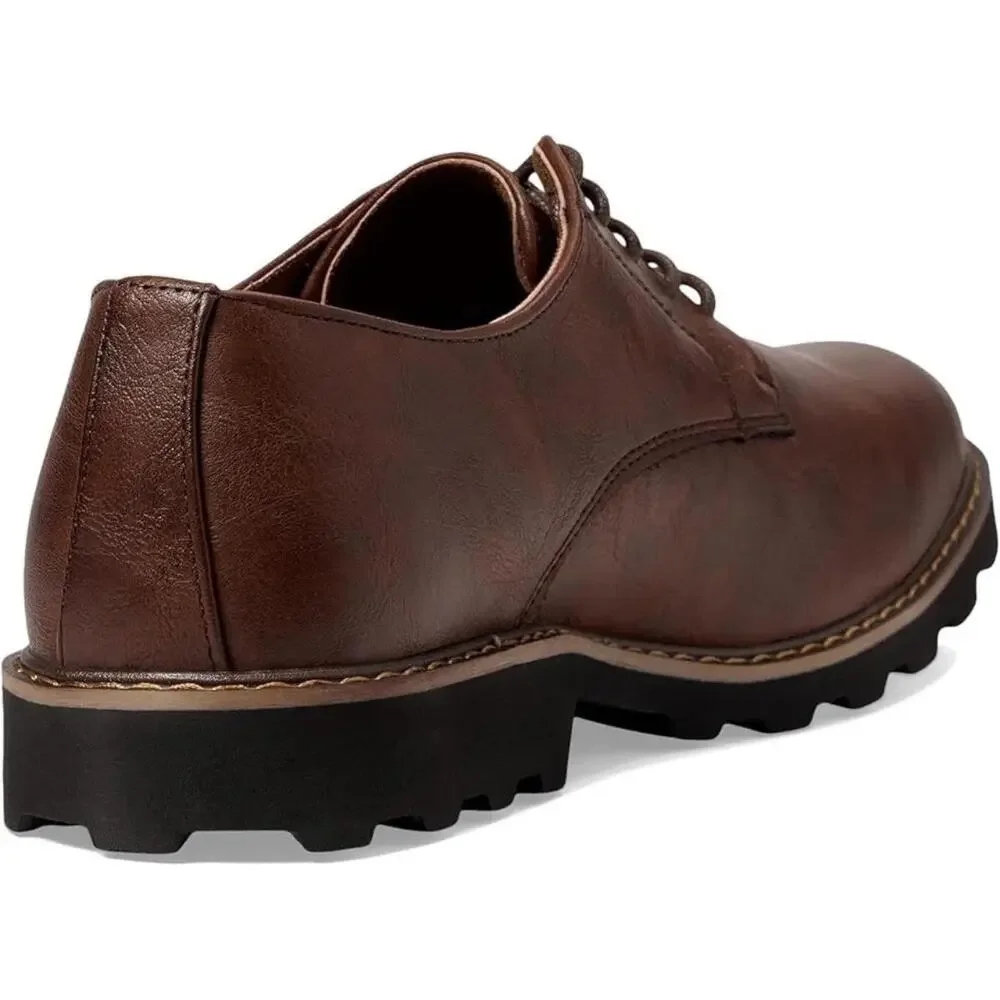 Deer Stags Benjamin Oxford Men's 9 Brown Leather Plain Toe Dress Shoes RHS9383